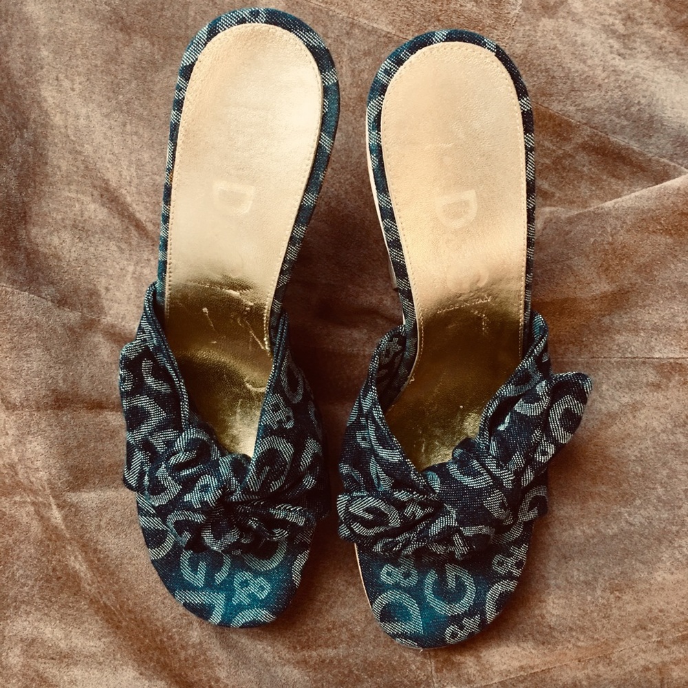 Dolce & Gabbana wood/ denim platform